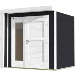 Weka Design Gartenhaus 262 B mit Design-Doppeltür - 21 mm anthrazit - 50 % Rabatt auf Dacheindeckung