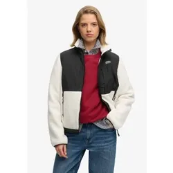 Superdry für Damen. W5012072A Fleece Hybrid Trekker Jacke weiß (S), Lässig, Recyceltes Polyester