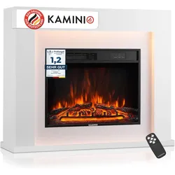 KAMINIO KAMINIO Elektrokamin MATTI - Elektrischer Standkamin - 38 Zoll, Weiß