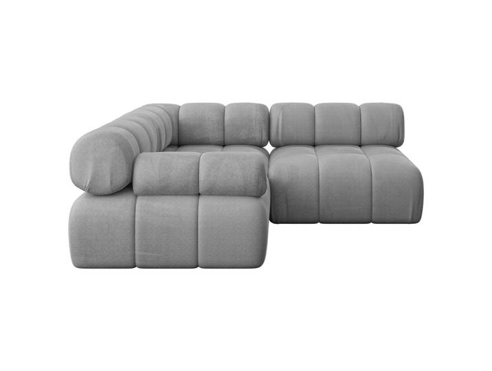 ECKSOFA modulares Sofa Mende-L1 - 190x190x70 cm Hellgrau Velours