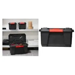 EDA, Aufbewahrungsbox, Aufbewahrungsbox XPERT PRO, 70 L, schwarz / rot aus Polypropylen, robust, stapel- und nestbar, inkl (70 l)