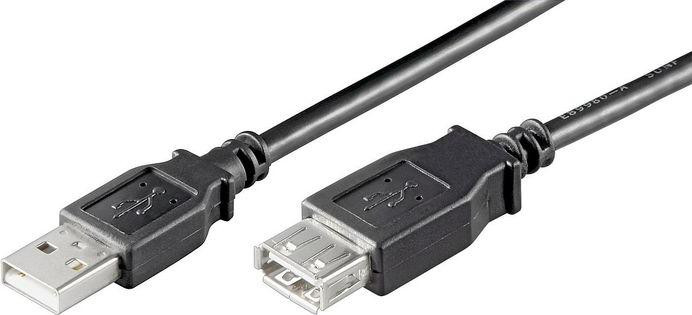 MicroConnect USB-A naar USB-A kabel, USB 2.0, 1 meter, zwart