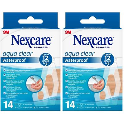 Nexcare Aqua Clear waterproof assortiert 3 Größen 2x 2x14 St Pflaster