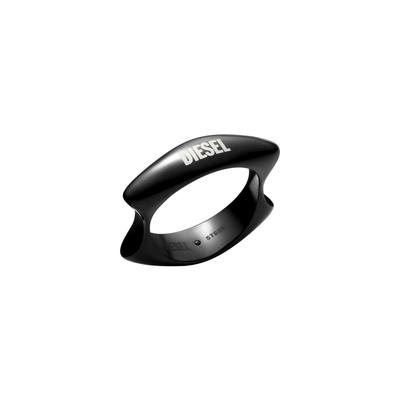 Fingerring DIESEL "Schmuck Geschenk Edelstahl METAMORPH" Gr. 18, schwarz, Fingerringe, Damen, 18, Edelstahl, 7,5mm, Fingerring