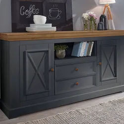 3S Frankenmöbel »Country« Massivholz Sideboard ll grau