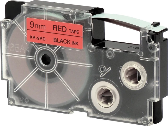 CASIO Schriftband XR-9RD XR-9RD1, 9 mm schwarz auf rot