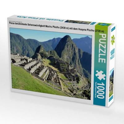CALVENDO Puzzle Perus berühmteste Sehenswürdigkeit Machu Picchu (2430 m) mit dem Huayna Picchu (2720 m) | 1000 Teile Lege-Größe 64x48cm Foto-Puzzle fü
