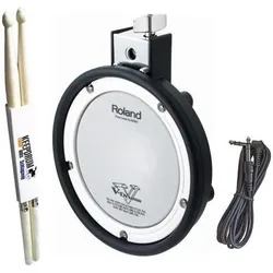 Roland PDX-6 V-Drum Pad 8 Zoll mit Drumsticks (E-Drum), Schlagzeug, Schwarz