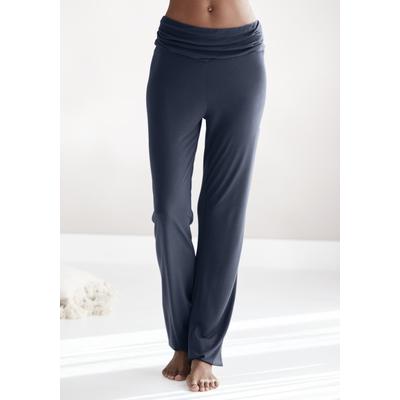 Haremshose BUFFALO, Damen, Gr. 36/38, N-Gr, blau, Web, Obermaterial: 100% Viskose, unifarben, bequem lang, Hosen Haremshose, mit gerafftem Umschlagbund