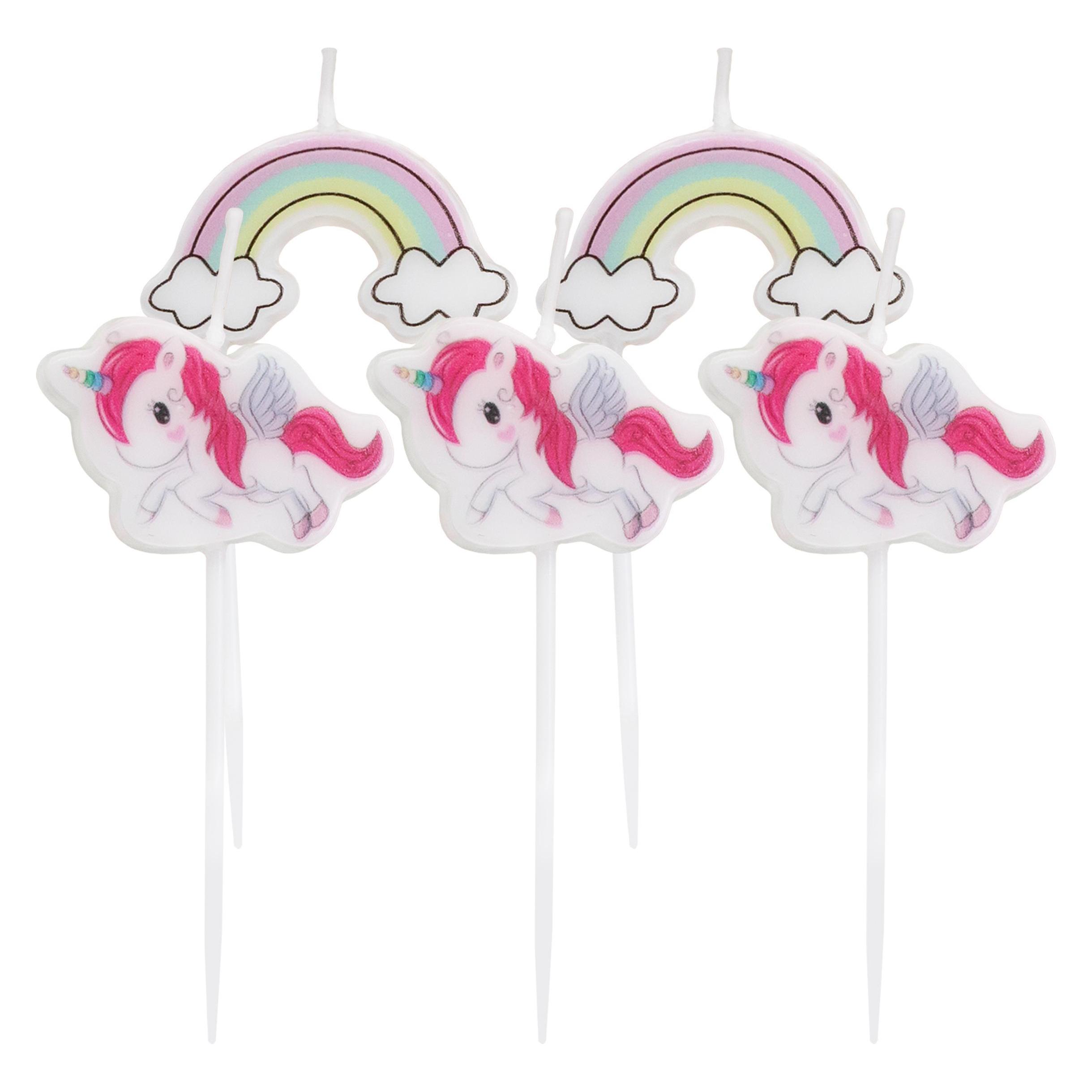Idena Partykerzen Einhorn/Regenbogen 5er (5 Stk.) (46987431)