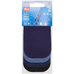 Prym Jeans-Patches Mini, Größe: 8 x 6 cm, Farbe: jeans/dunkelblau/marine, Inhalt: 4 Paar