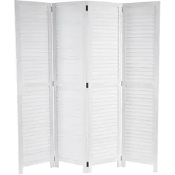 Paravent MCW-C30, Raumteiler Trennwand Sichtschutz, Shabby-Look Vintage, 170x160cm ~ weiß
