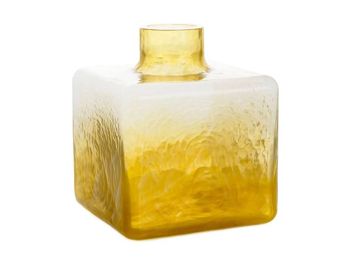 Fogia Cube Vase Ocker, 23×20×20 cm