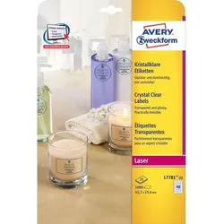AVERY Zweckform Crystal Clear Etiketten, 45,7 x 25,4 mm