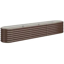 Helloshop26 - Hochbeet für Pflanzen Blumen Terrasse Garten pulverbeschichteter Stahl braun 02_0039550