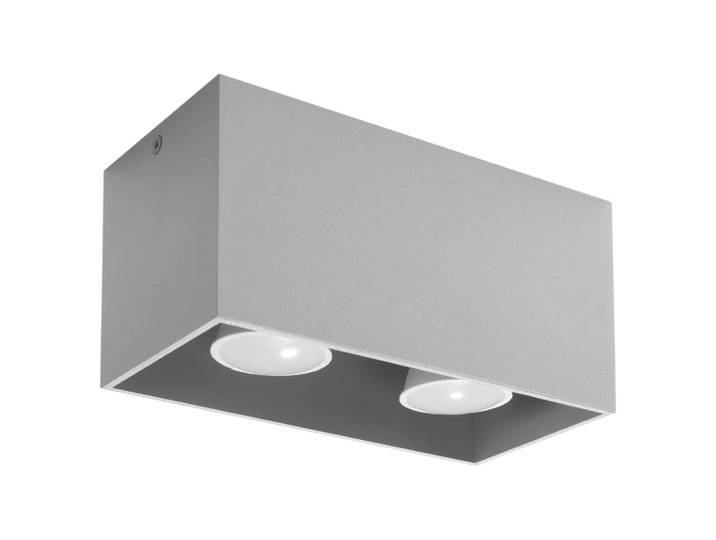 Plafonnier Aluminium Gris GU10 2 Quad