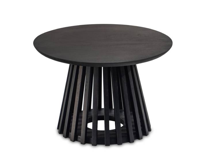 Couchtisch 60x41 cm Massivholz Mango schwarz