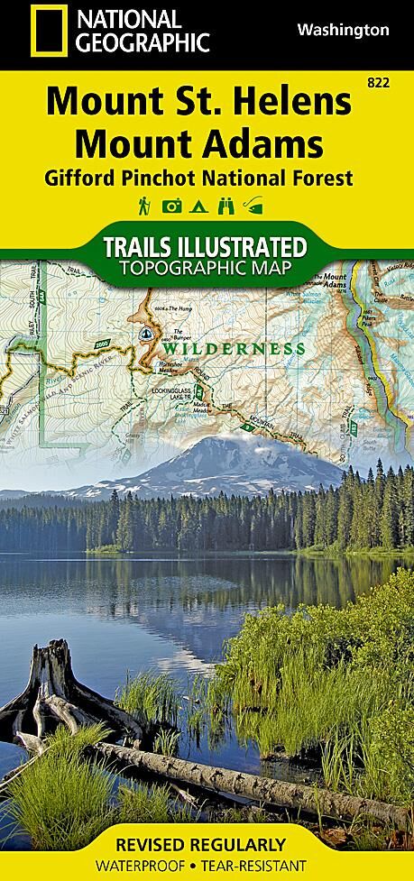 Carte de randonnée n° 822 - Mount St. Helens, Mount Adams (Washington)   National Geographic
