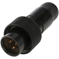 HICON MINI-XLR, IP67 & EXTRA ROBUST, IP67 , 3-pol , Stahlgehäuse-stecker, vergoldete(r) Kontakt(e), gerade