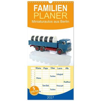 Familienplaner 2027 - Miniaturautos aus Berlin mit 5 Spalten (Wandkalender, 21 x 45 cm) CALVENDO
