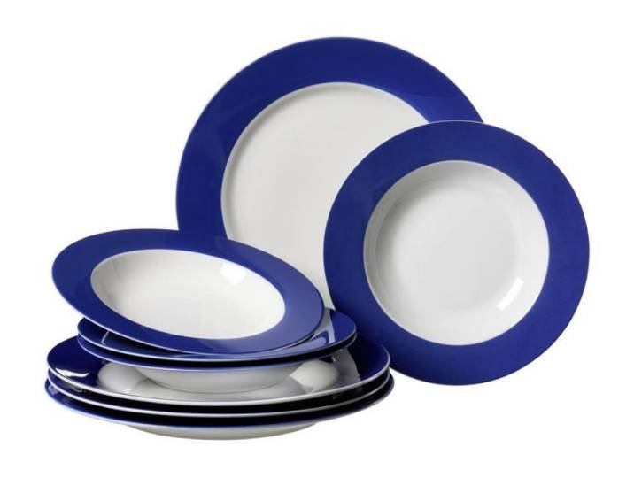 Geschirr-Serie Doppio indigo-blau - Tafelservice 12tlg.