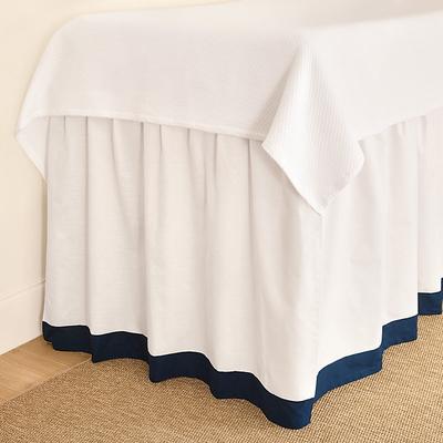 Hannah 3-Paneled Dorm Bedskirt - Indigo - Ballard Designs