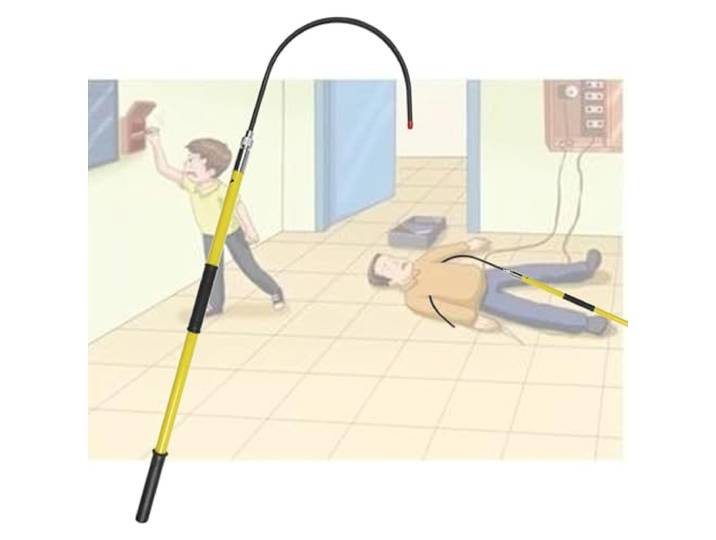 Isolierter Hochspannungsmast mit Haken – 100 kg Tragfähigkeit, 10 kV bis 220 kV Werkzeug(Yellow,4.9ft)