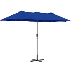 Helloshop26 - Moderner faltbarer Gartenschirm 370 x 197 x 239 cm praktisch und langlebig aus azurblauem Polyester