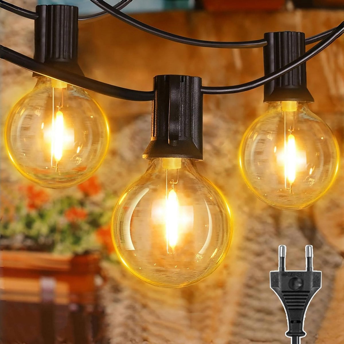 Outdoor Lichtketting LED Tuinverlichting Warm Wit - 5 Meter met 13 Lampen - Waterproof en koppelbaar