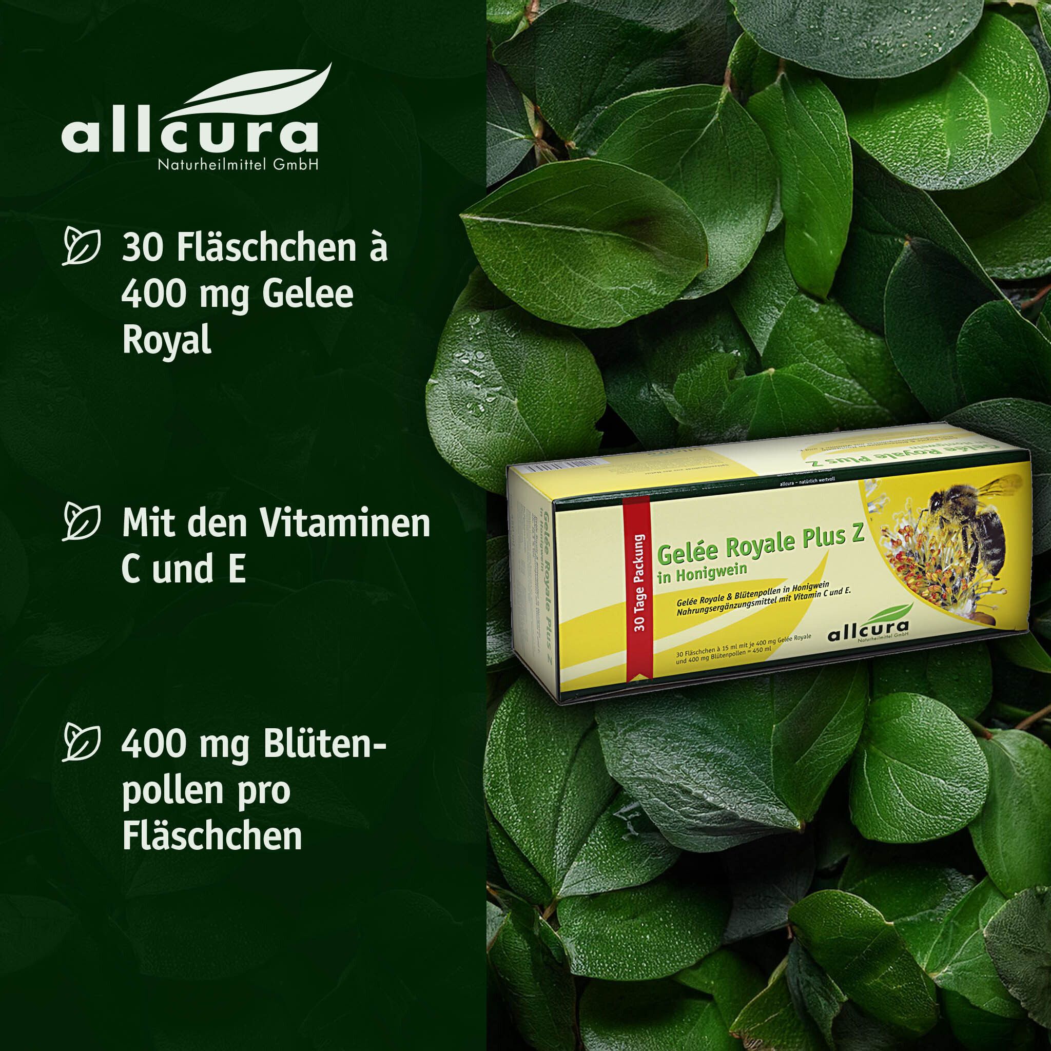 allcura Gelee Royal plus Z im Honigwein Trinkampullen 30x15 ml