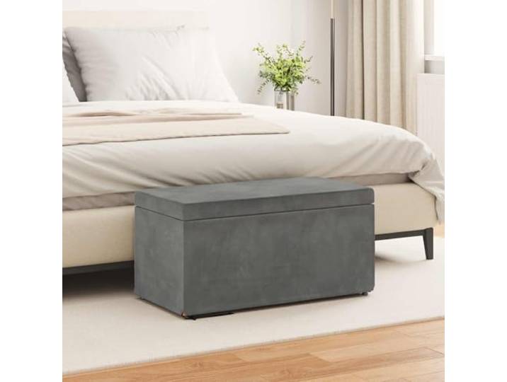 Hocker, dunkelgrau, Samt und Verbundholz, 81 x 41 x 40 cm, ohne Rückenlehne Minimalistisches Design, Knödelbeine, einfache Montage, Trockenreinigung, vielseitig in Küche und Esszimmer