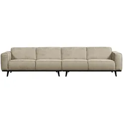 Sofa Statement aus Struktursamt, modern, creme Wheatfield, elegante Textur, 372 cm breit