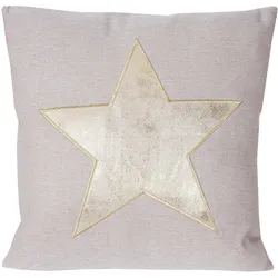 Deko-Kissen Stern, Sofakissen Zierkissen mit Füllung, Glanz-Effekt 45x45cm