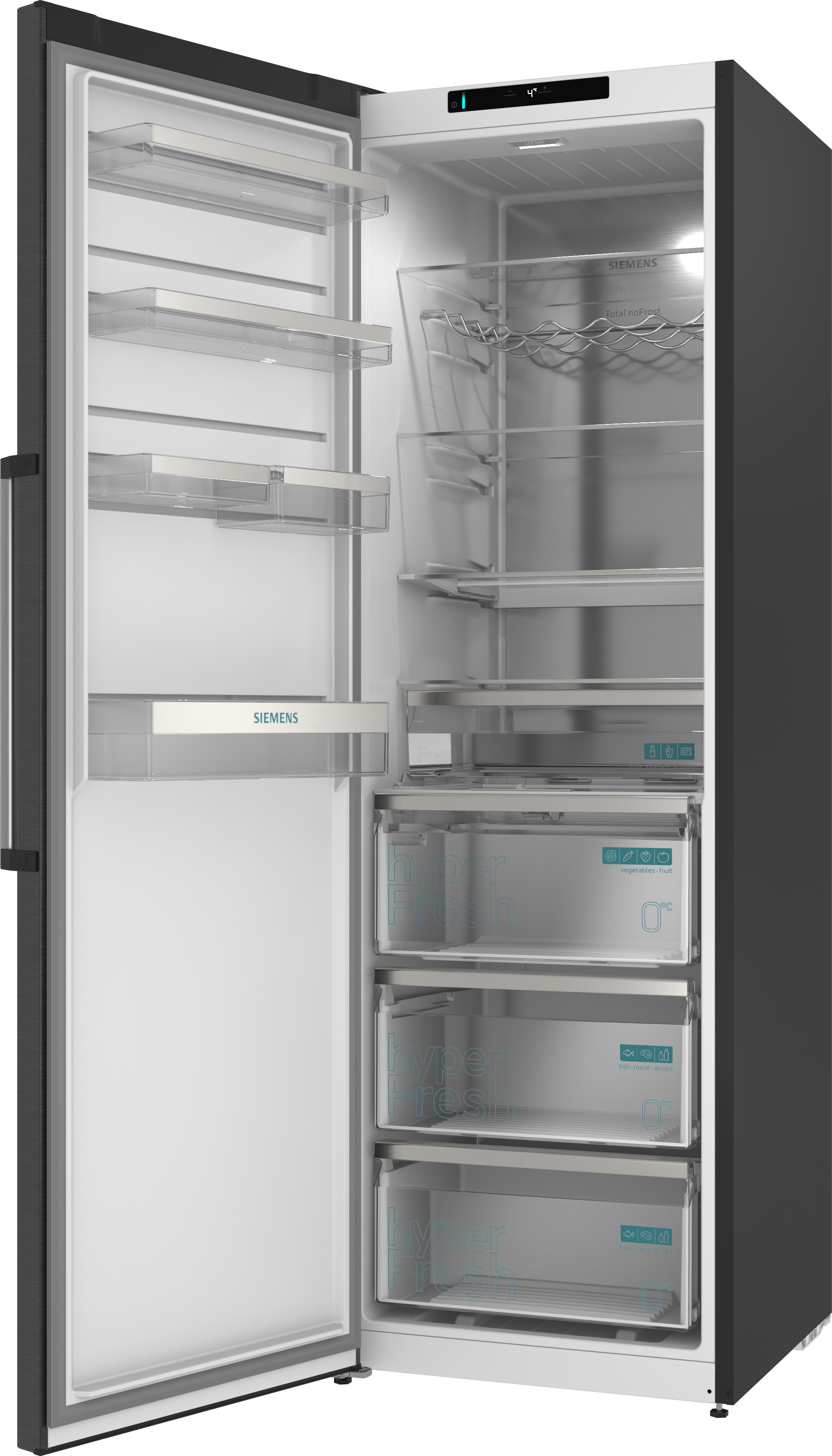 SIEMENS Kühlschrank "KS36NAXCG", Energieeffizienz: C (A-G), schwarz (schwarz inox), Linksanschlag, wechselbar, Kühlschränke, Topseller