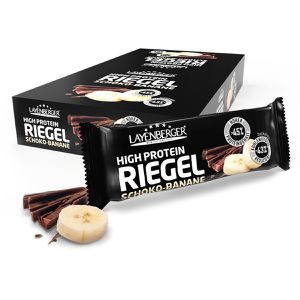 Layenberger Proteinriegel High Protein, 18 Riegel, Schoko-Banane, je 35 g, pro Riegel 16 g Protein
