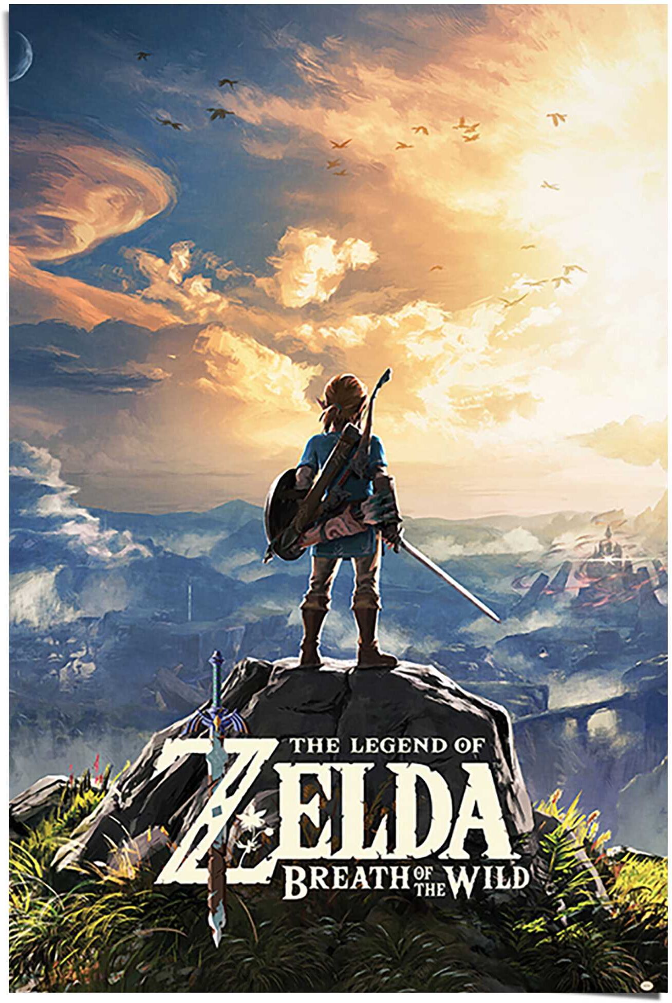 Reinders! Poster REINDERS "The Legend Of Zelda - breath of the wild", blau (farbe bild(er): blau), B:61cm H:91,5cm T:0,1cm, Papier, Bilder, Poster farbe bild(er): blau B/H/T: 61cm x 91,5cm x 0,1cm