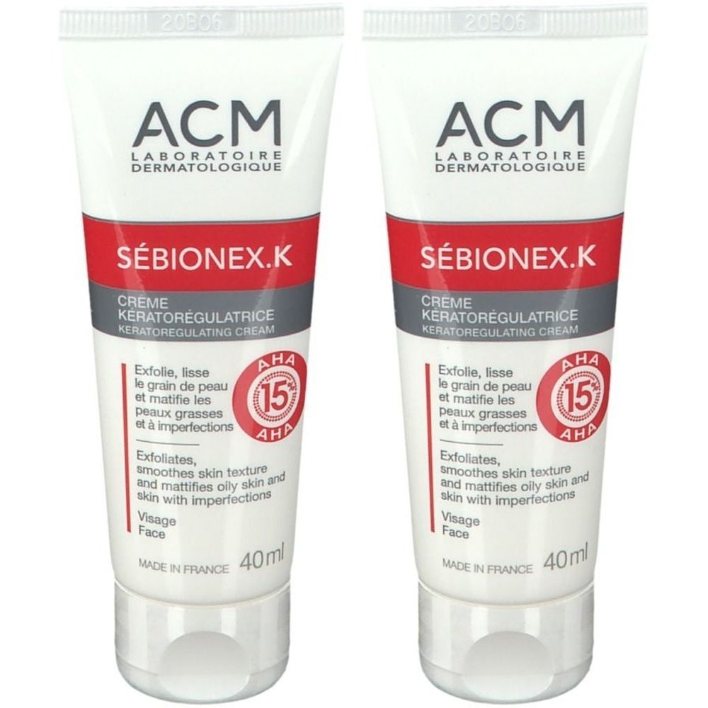 Sebionex - K Crème Kératorégulatrice kératorégulatrice. tube 40 ml x2 2x40 Creme