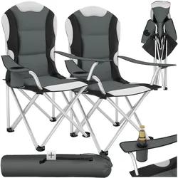 tectake® Campingstuhl, faltbar, gepolstert, geringes Gewicht, 60 x 88 x 110 cm