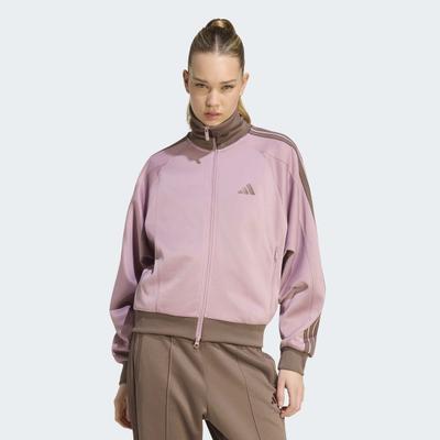 Trainingsjacke ADIDAS SPORTSWEAR "STADIUM PIQUE LOOSE FIT TRACK", Damen, Gr. XL, magmau, Obermaterial: 58% Polyester, 42% Baumwolle, Jacken Trainingsjacke, sportlicher Stil, für Freizeit und Sport
