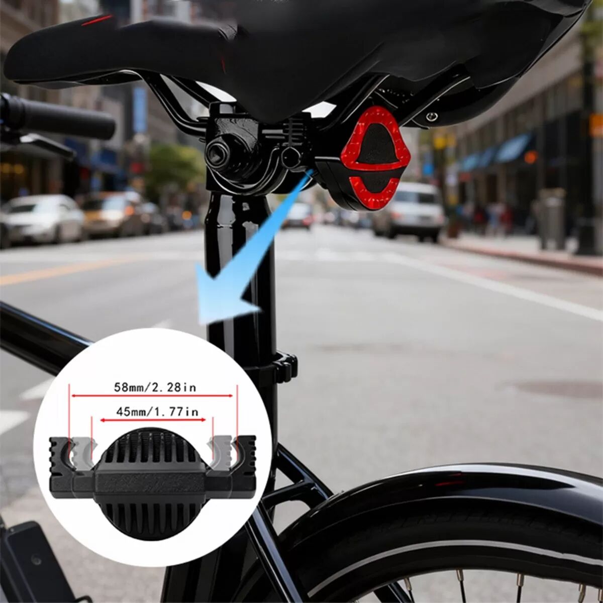 INF AirTag Fahrrad Sattelhalterung mit Reflektor & Schraube, Diebstahlsichere Versteckte Schutzhülle, kompatibel mit AirTag Rot