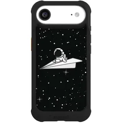 Nivocase Hülle für Apple iPhone Air Stossfeste Handyhülle NIVOmax Case Schwarz Astronaut Comic Papier (Apple iPhone Air), Smartphone Hülle, Schwarz