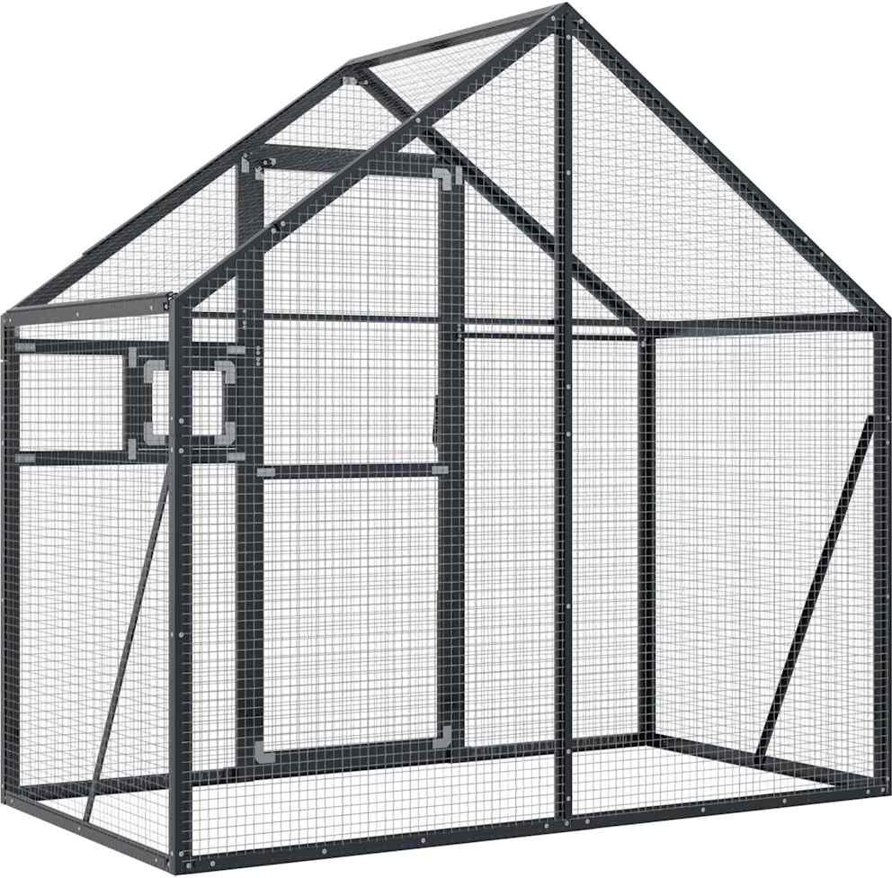 vidaXL Volière anthracite 179x100x185 cm aluminium