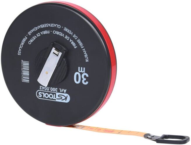 Mesure roulante, 10mm, ruban fibre, 30 m ; KS Tools (300.0042)