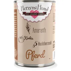 Herzenshund 400 Gramm Hundenassfutter 12 x 400 Gramm Pferd mit Bio Kürbis