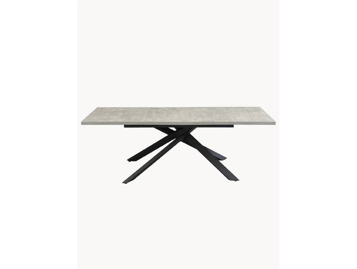 Ausziehtisch MALTE mit 2 Einlegeplatten 140-220x90x76 cm Gestell Schwarz pulverbeschichtet