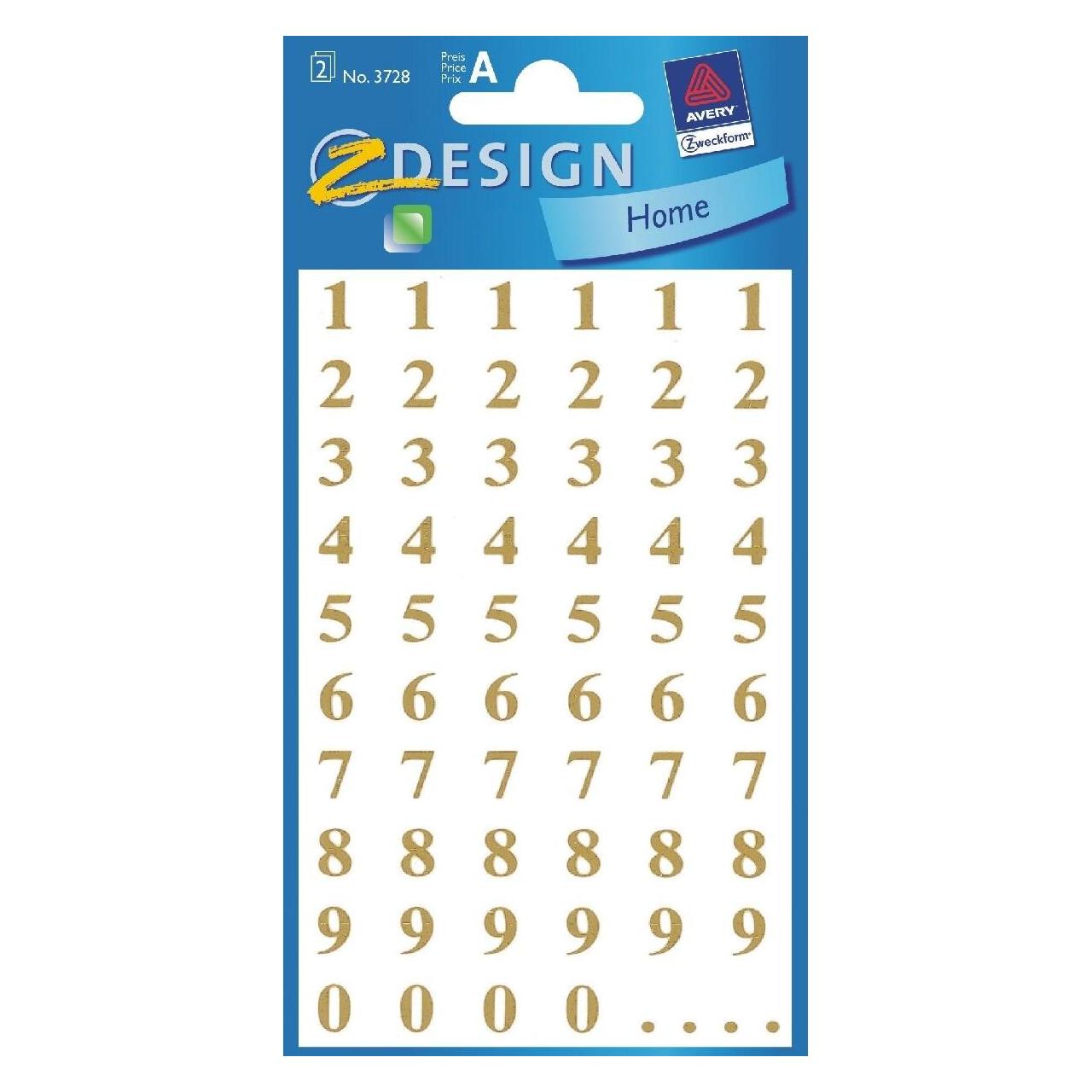 Z-Design Zahlen Etiketten Times Bold (3728)