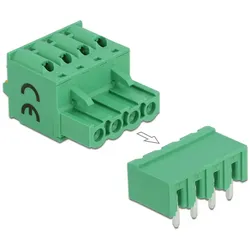 DELOCK Terminalblock Set f. Platine 4 Pin 5,08 mm Rastermaß