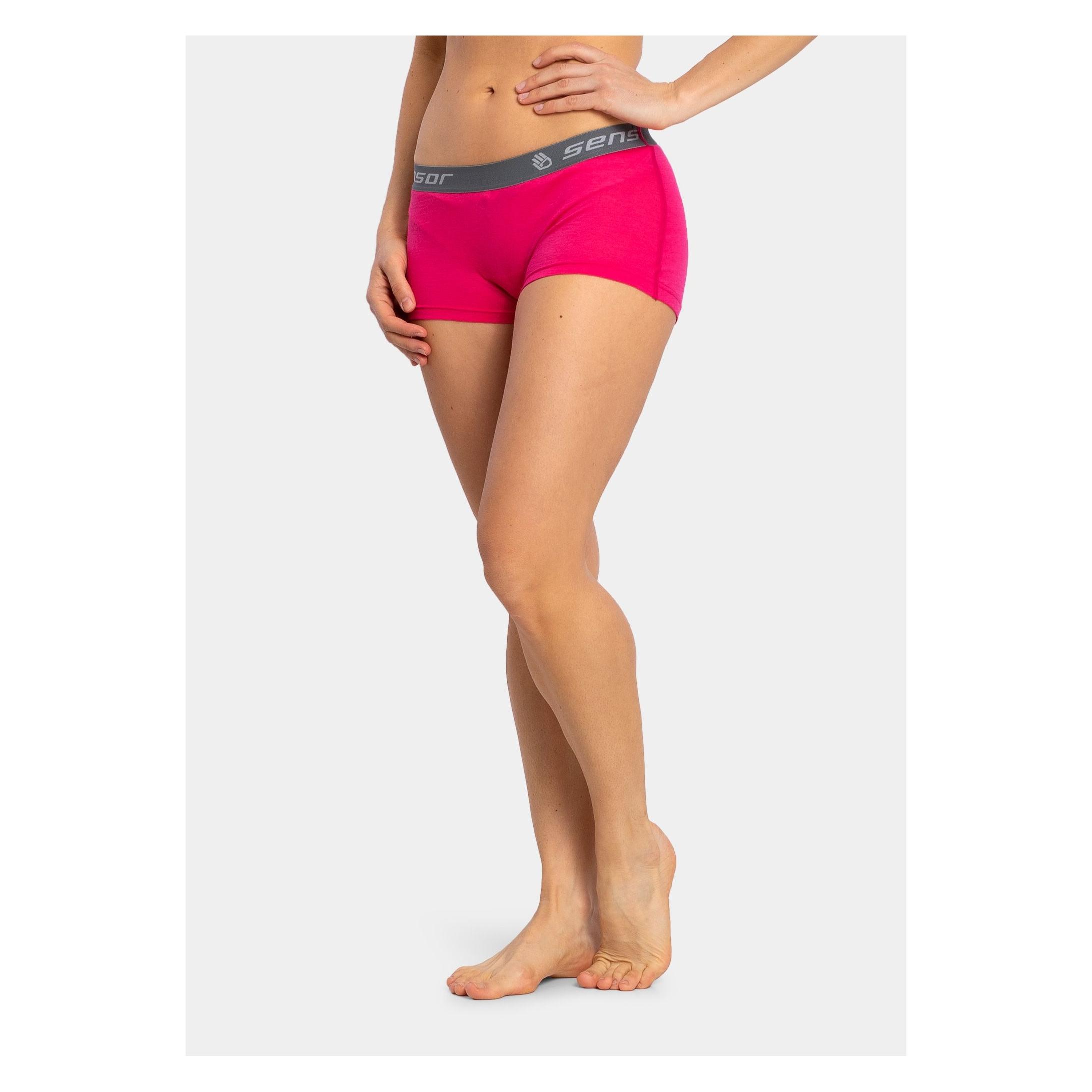 Damen Bokserki Sensor Merino Active Panties Boyshort - magenta (L) (121901)