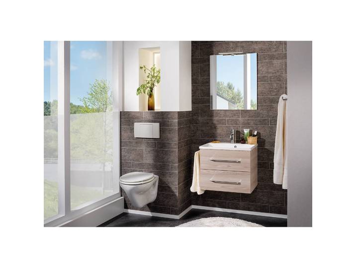 home24 Spiegel Clever 60cm zilver Draagplaat: gecoate spaanplaat 60cm
