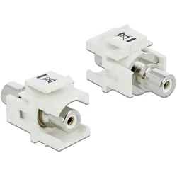 Delock Keystone Modul Cinch Buchse > Cinch Buchse weißweiß